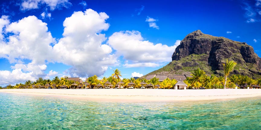 Le Morne Mauritius from the Ocean