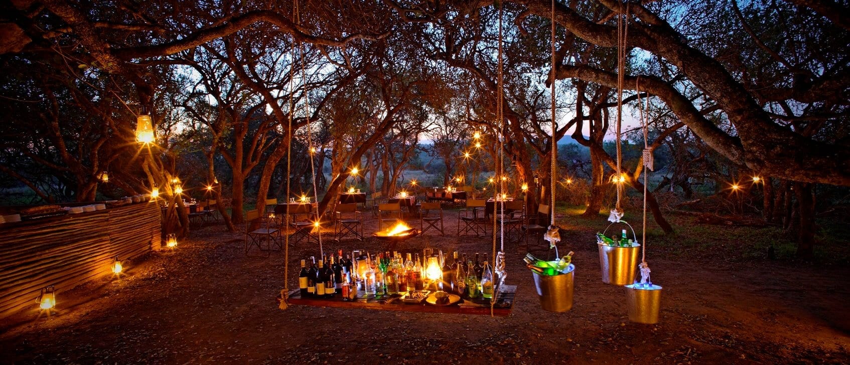 Outdoors Evening Dining at Phinda Rock
