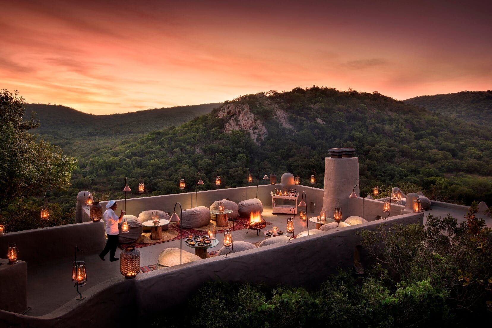 Phinda Rock Lodge Outdoor Roof Dining