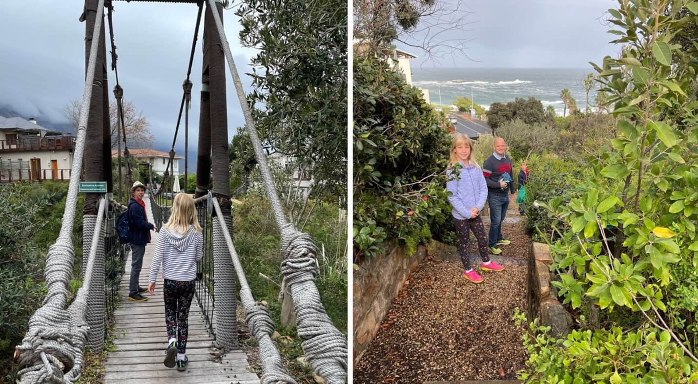 The Beaty Family on the famous bridge at Camps Bay Retreat