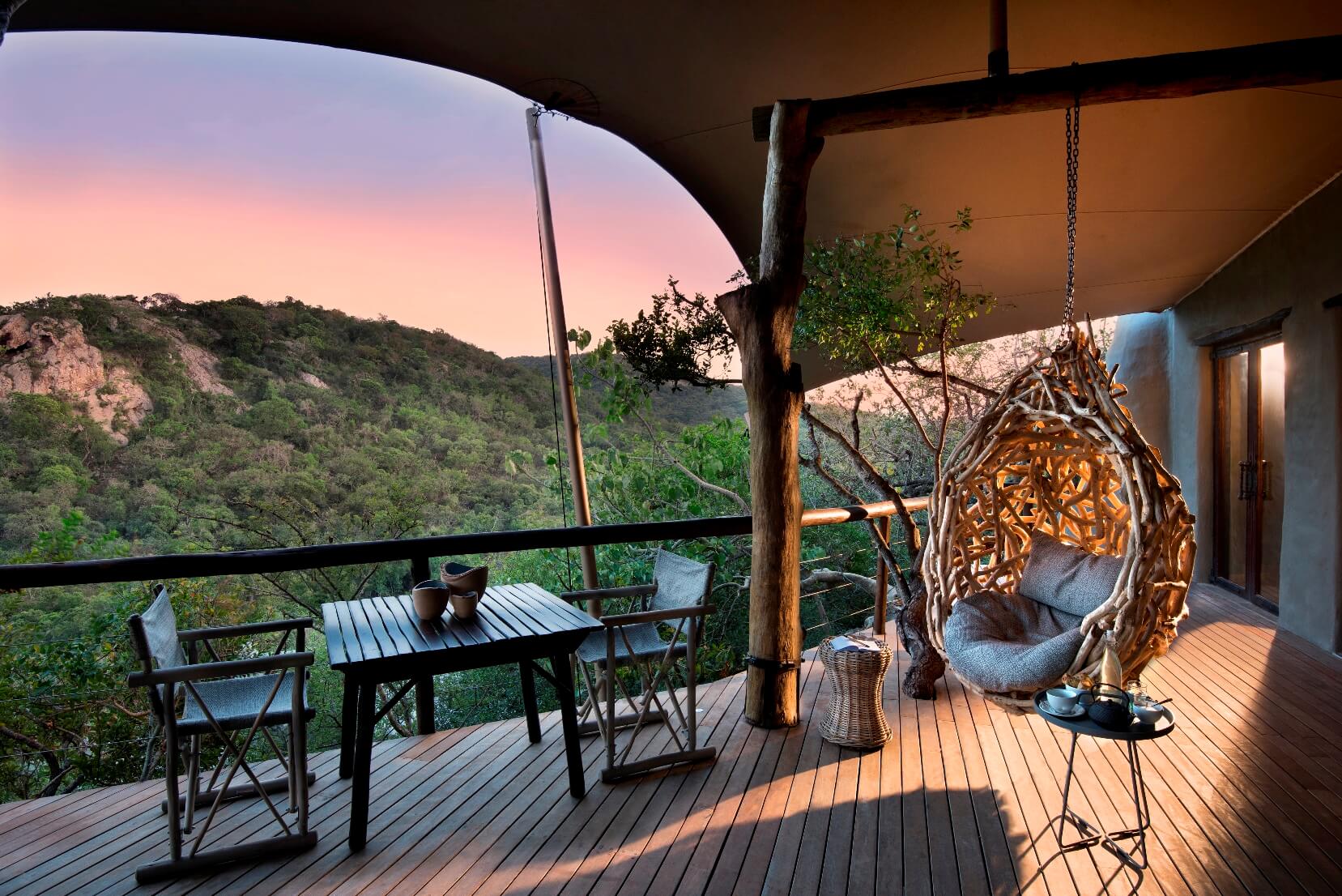 View from the deck at Phinda Rock Lodge