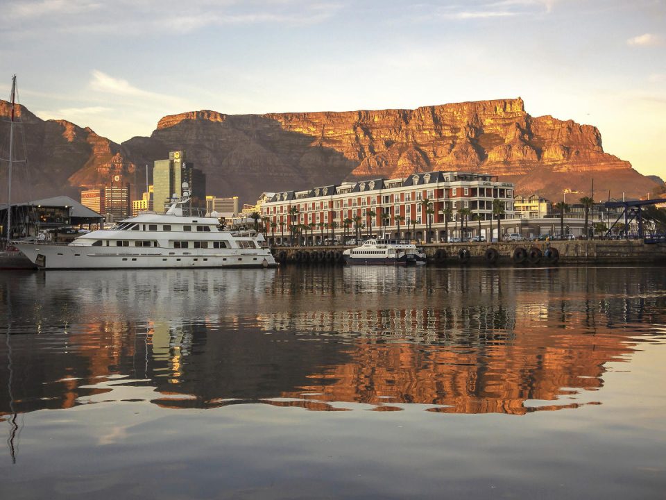 View across to Cape Grace Hotel and Table Mountain